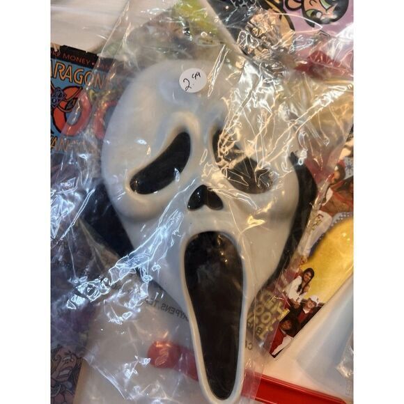 Vintage Scream Mask Ghost Mask Bib Style Fun World Easter Unlimited New - Picture 5 of 5